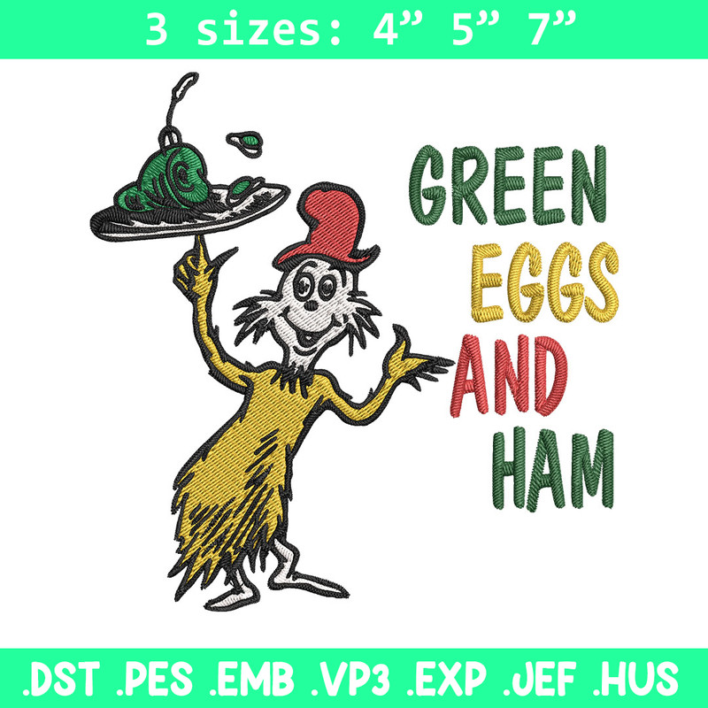 Green eggs and ham Embroidery Design, Dr Seuss Embroidery, Embroidery File, Embroidery design, Digital download.jpg
