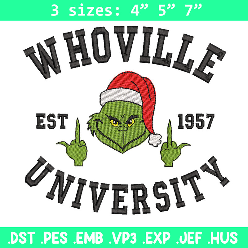 Grinch est1957 embroidery design, Grinch embroidery, Chrismas design, Embroidery file,Embroidery shirt, Digital download.jpg