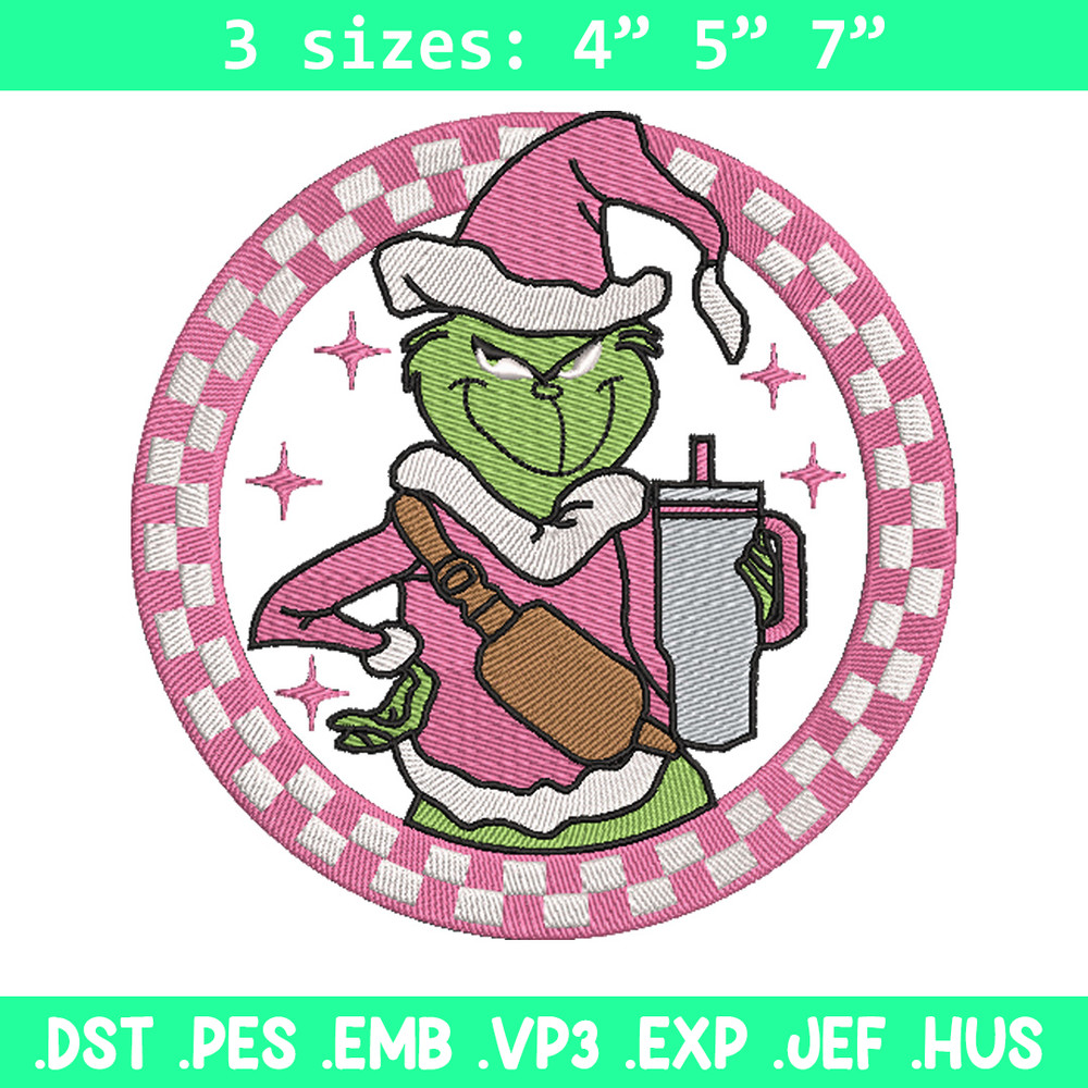 Grinch logo embroidery design, Grinch embroidery, Chrismas design,Embroidery shirt, Embroidery file, Digital download.jpg