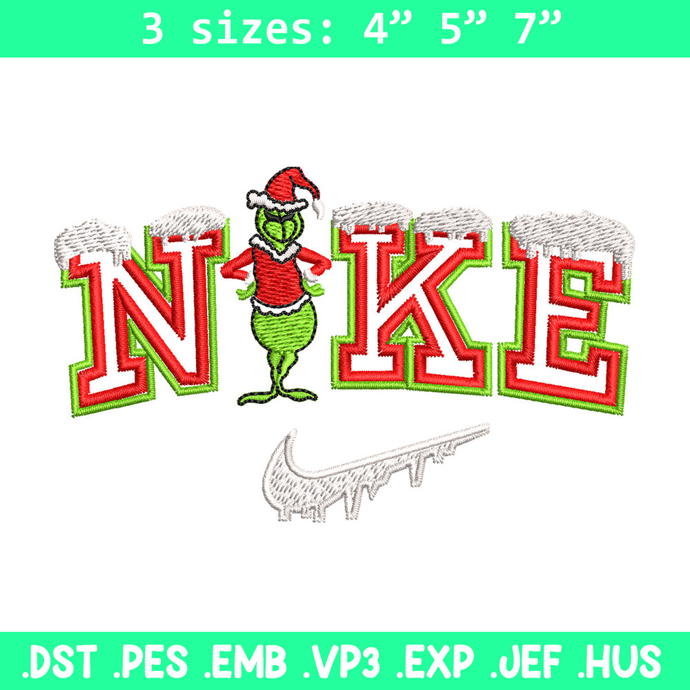 Grinch nike Embroidery Design, Nike Embroidery, Embroidery File, Brand Embroidery, Logo shirt, Digital download.jpg