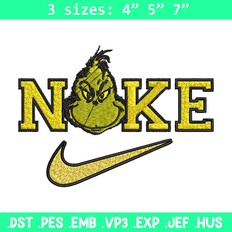Grinch x nike Embroidery Design, Nike Embroidery, Brand Embroidery, Embroidery File, Logo shirt, Digital download.jpg