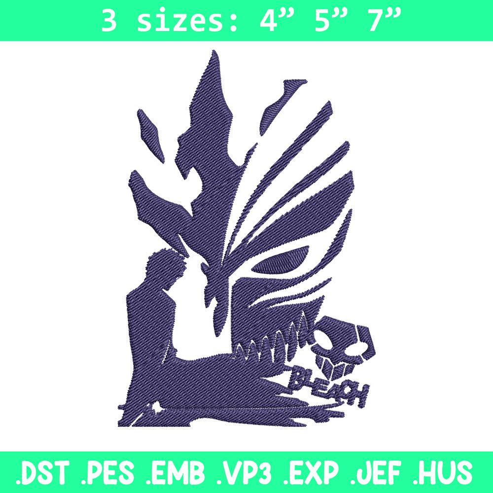 Ichigo mask Embroidery Design, Bleach Embroidery, Embroidery File, Anime Embroidery,Anime shirt, Digital download.jpg