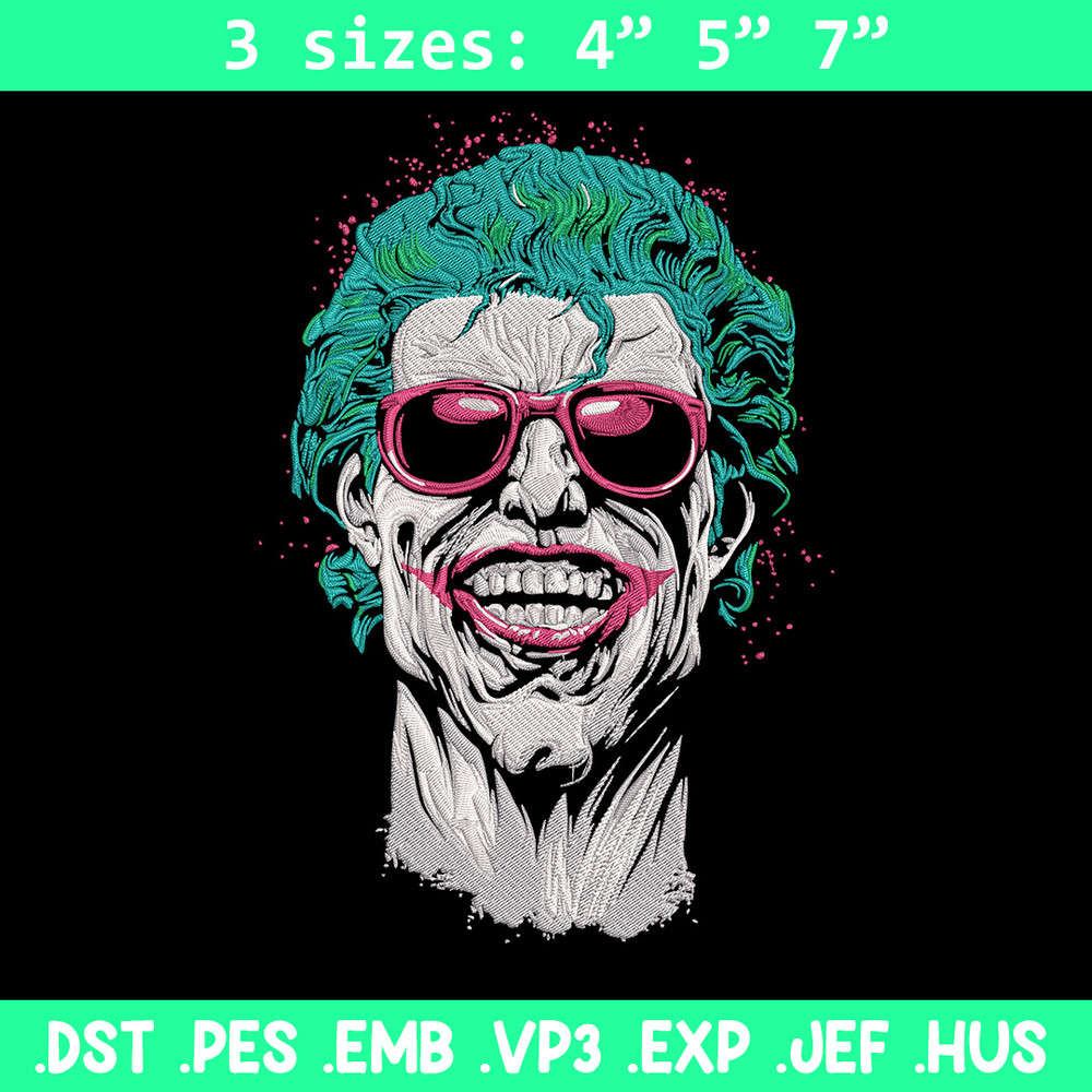 Jocker poster Embroidery Design, DC comics Embroidery, Embroidery File, Anime Embroidery, Anime shirt, Digital download.jpg
