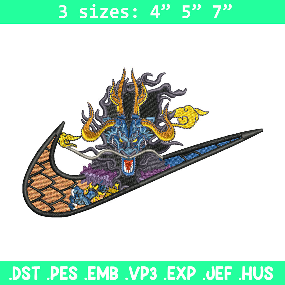 Kaido Nike embroidery design, One Piece embroidery, nike design, anime design, anime shirt, Digital download.jpg