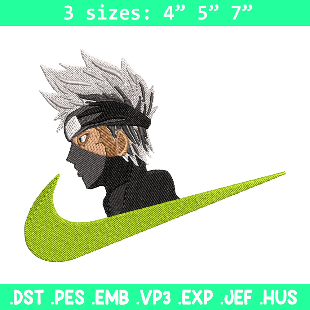 Kakashi Nike embroidery design, Naruto embroidery, nike design, anime design, anime shirt, Digital download.jpg