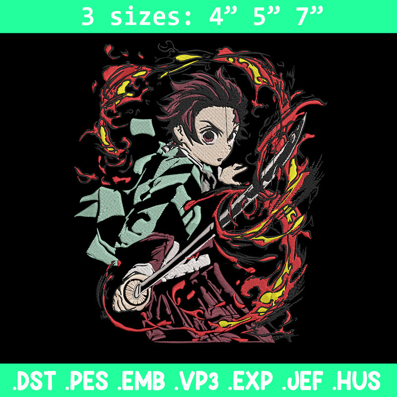 Kamado Tanjiro Embroidery Design, Demon slayer Embroidery, Embroidery File, Anime Embroidery, Digital download..jpg