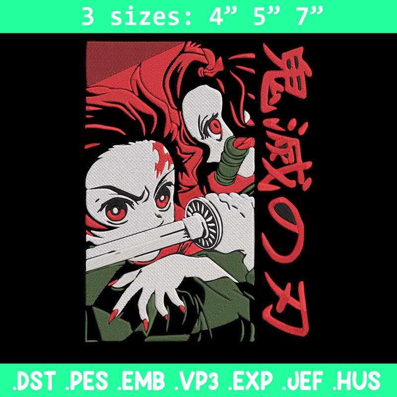 Kamado Tanjiro Embroidery Design, Demon slayer Embroidery, Embroidery File, Anime Embroidery, Digital download.jpg