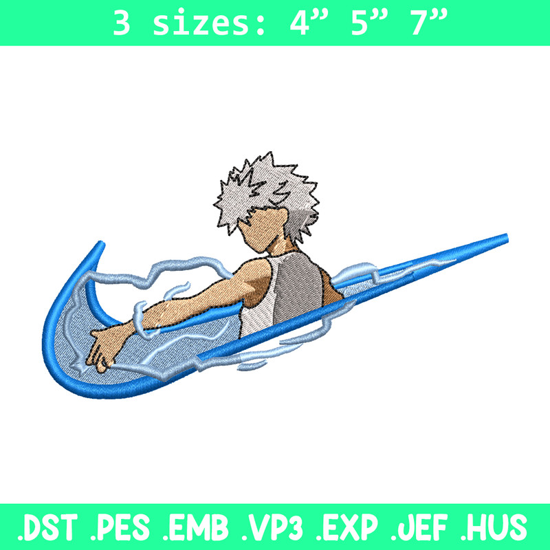 Killua Zoldyck Nike embroidery design, Hunter x hunter embroidery, Nike design, anime design, Digital download.jpg