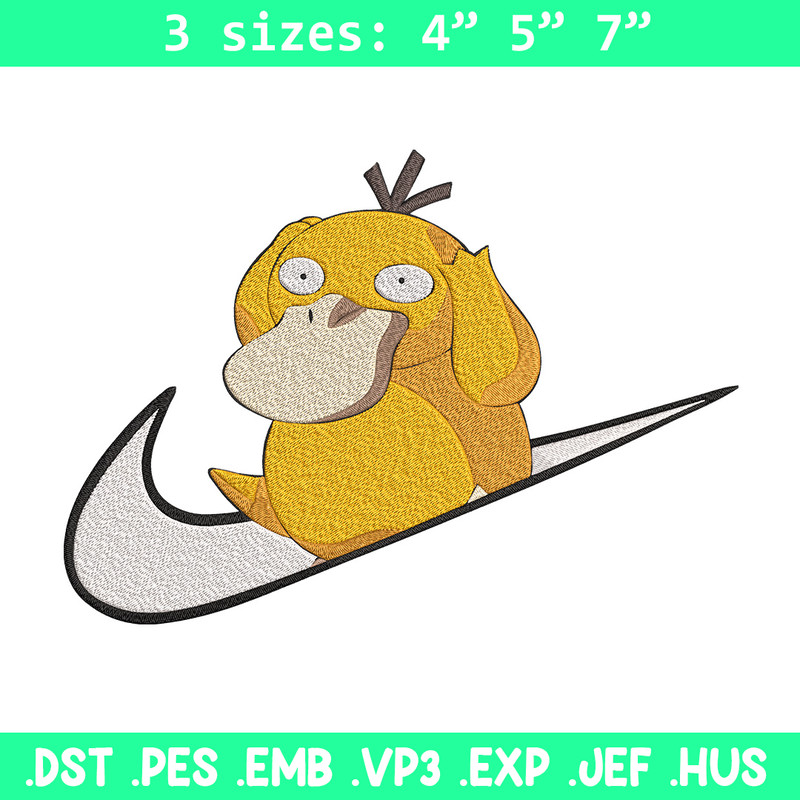 Koduck x nike Embroidery Design, Pokemon Embroidery, Embroidery File, Nike Embroidery, Anime shirt, Digital download.jpg