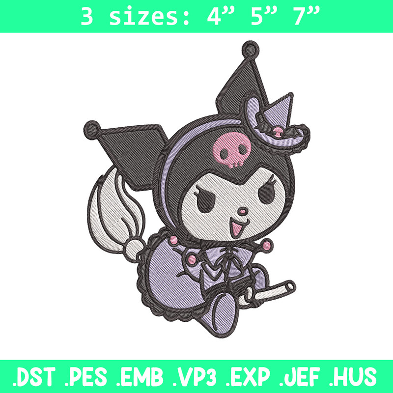 Kuromi Embroidery Design, Hello kitty Embroidery, Embroidery File,Anime Embroidery, Anime shirt, Digital download.jpg