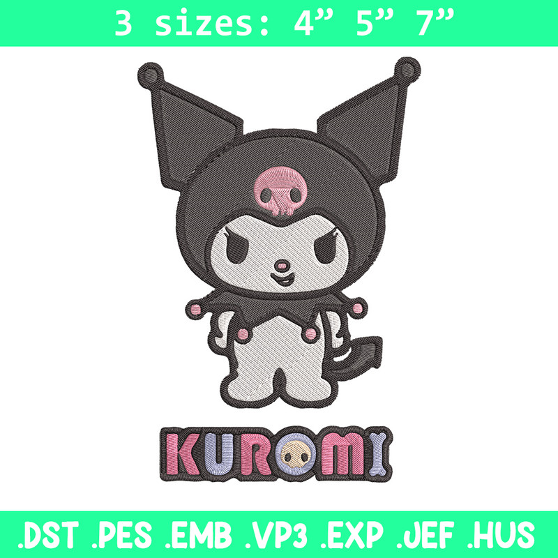 Kuromi logo Embroidery Design, Hello kitty Embroidery, Embroidery File,Anime Embroidery, Anime shirt, Digital download.jpg