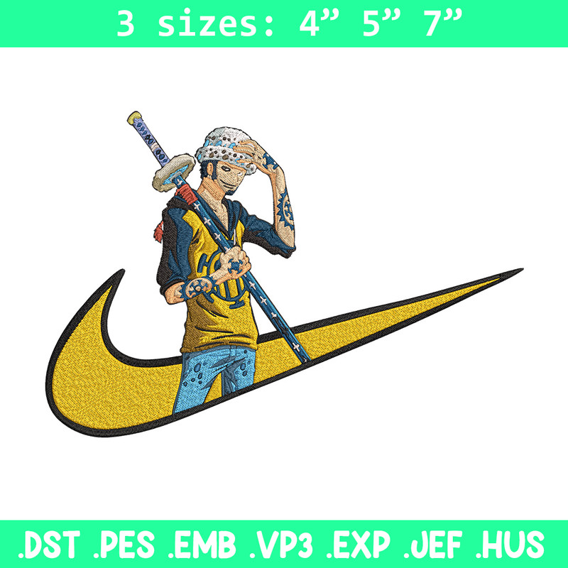 Law nike Embroidery Design, One piece Embroidery, Embroidery File, Nike Embroidery, Anime shirt, Digital download.jpg