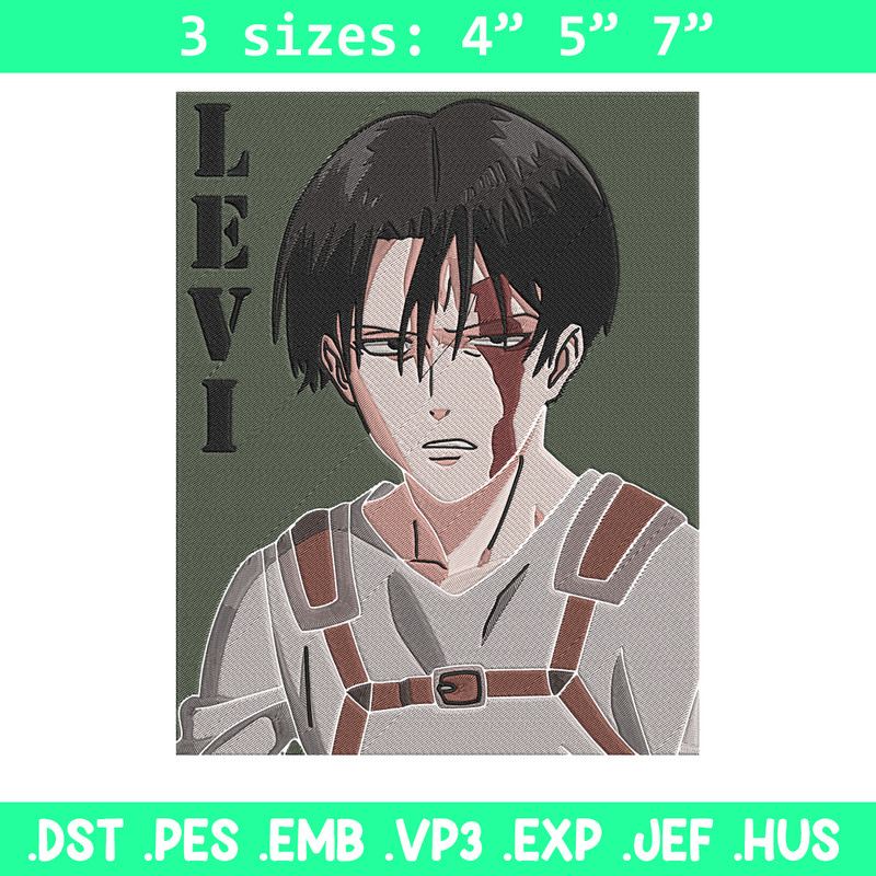 Levi poster Embroidery Design, Aot Embroidery, Embroidery File, Anime Embroidery, Anime shirt, Digital download..jpg