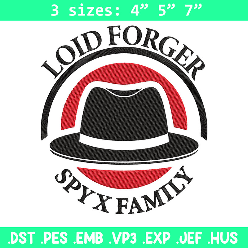 Logo Loid hat Embroidery Design, Spy x family Embroidery, Embroidery File, Anime Embroidery,Anime shirt,Digital download.jpg