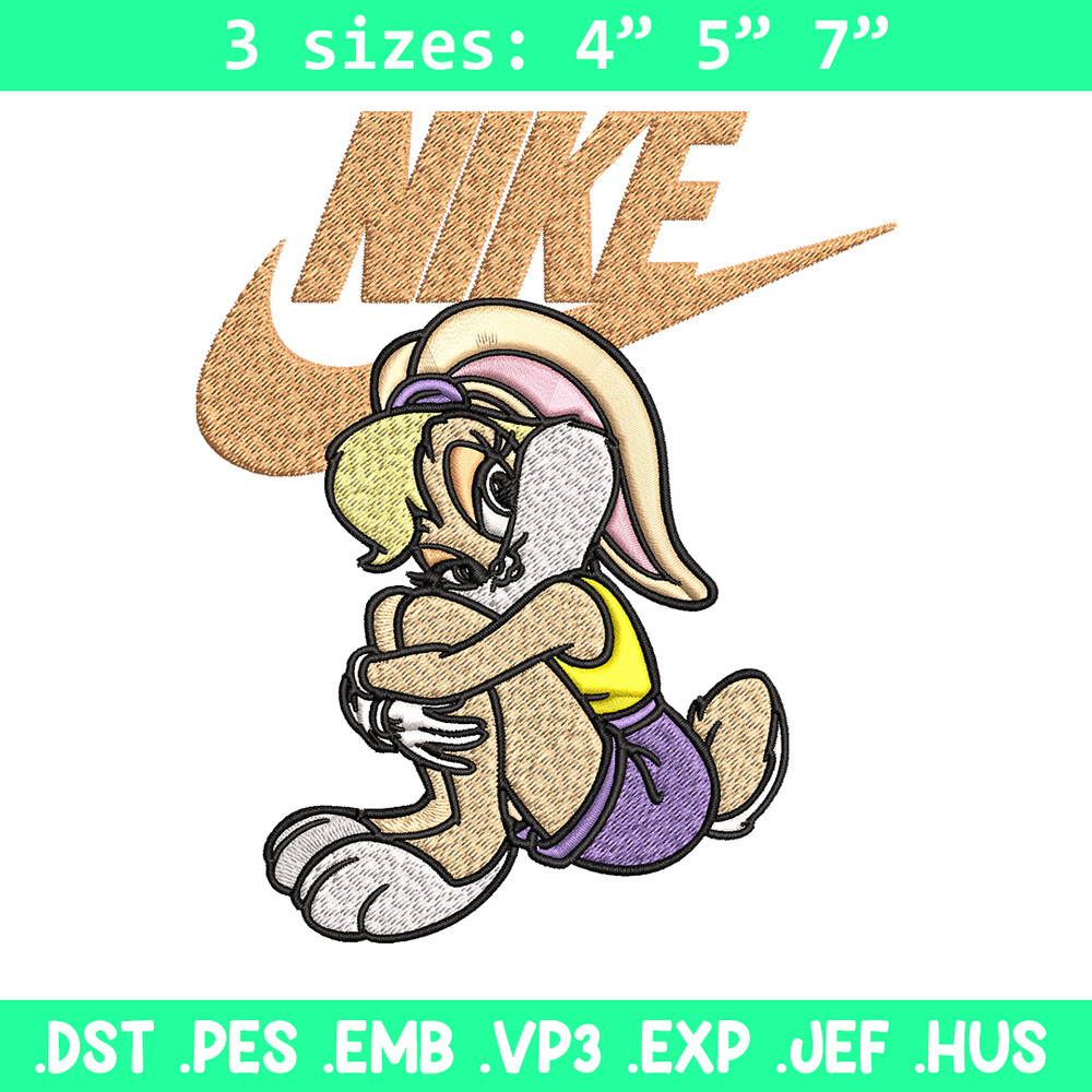 Lola Bunny Nike Embroidery design, Lola Bunny cartoon Embroidery, Nike design, Embroidery file, Instant download..jpg