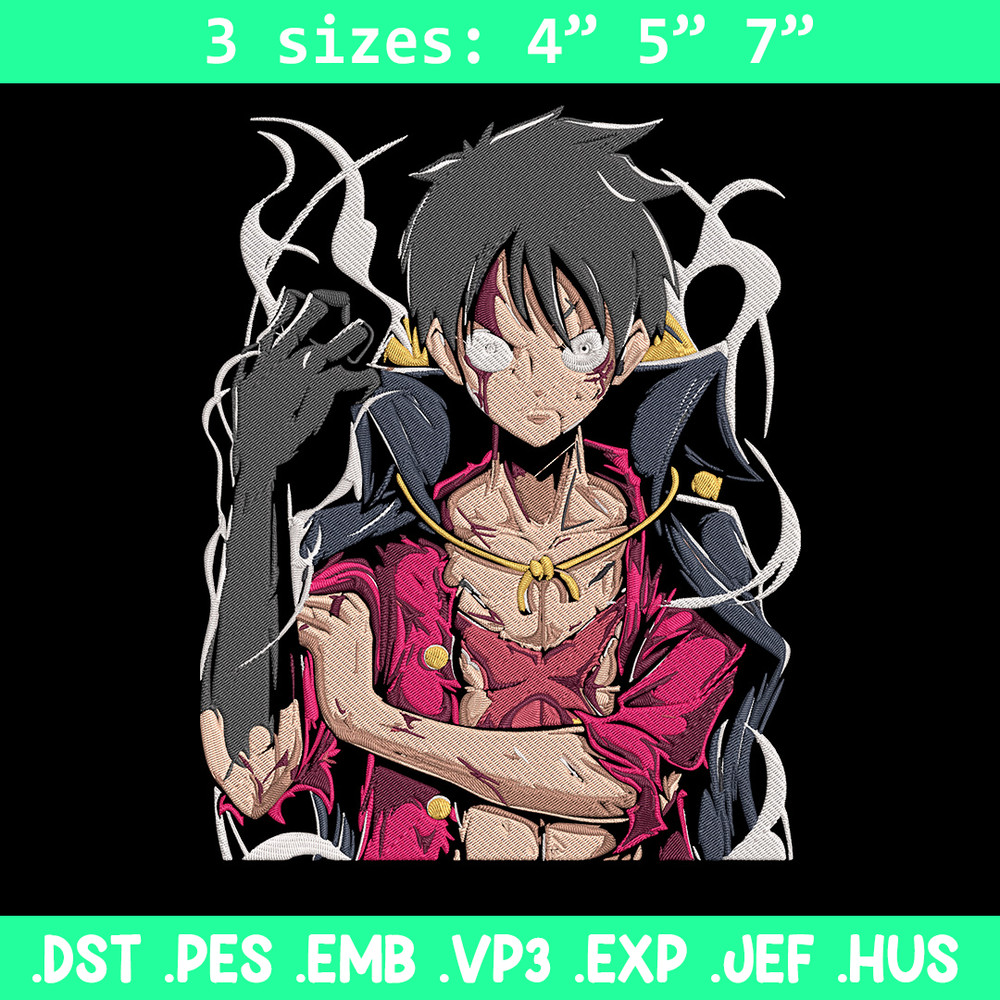 Luffy poster Embroidery Design,One piece Embroidery, Embroidery File, Anime Embroidery, Anime shirt,Digital download..jpg