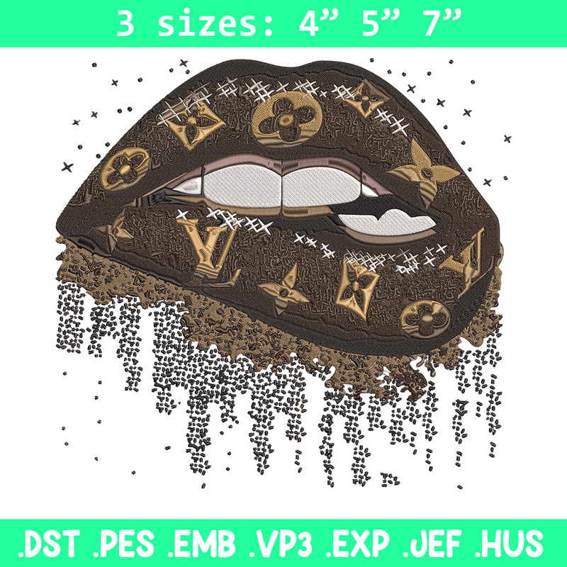 LV lips Embroidery Design, Logo Embroidery, Embroidery File, LV Embroidery, Anime shirt, Digital download.jpg