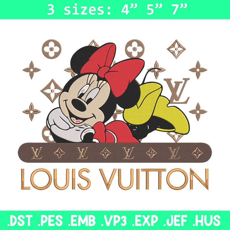 LV x minnie Embroidery Design, Mickey Embroidery, Embroidery File, LV Embroidery, Anime shirt, Digital download.jpg