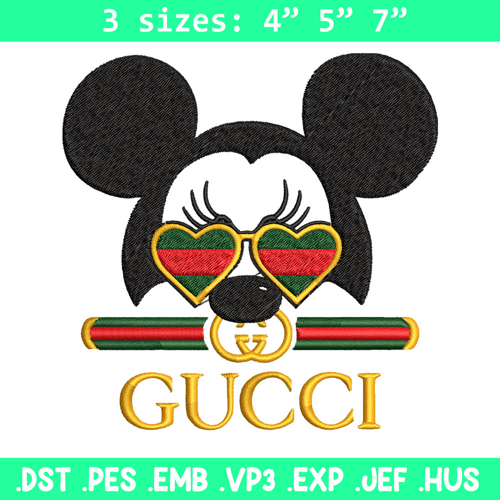 Mickey head gucci Embroidery Design, Gucci Embroidery, Brand Embroidery, Logo shirt, Embroidery File, Digital download.jpg