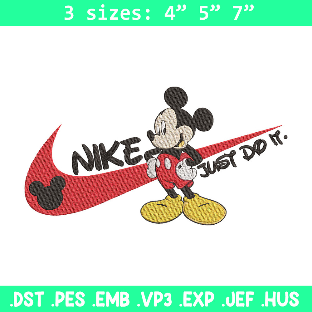 Mickey nike Embroidery Design, Mickey Embroidery, Embroidery File, Nike Embroidery, Anime shirt, Digital download.jpg