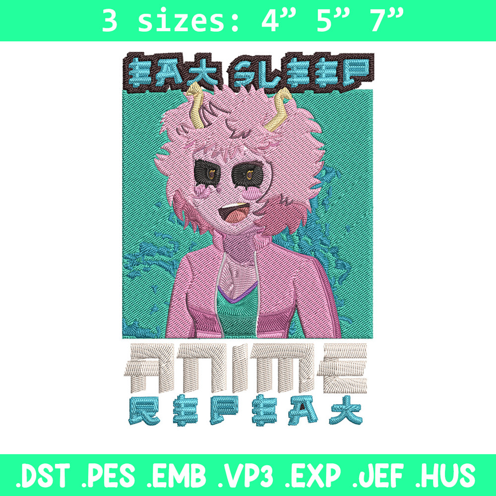 Mina Ashido Embroidery Design, Mha Embroidery, Embroidery File, Anime Embroidery,Anime shirt, Digital download.jpg