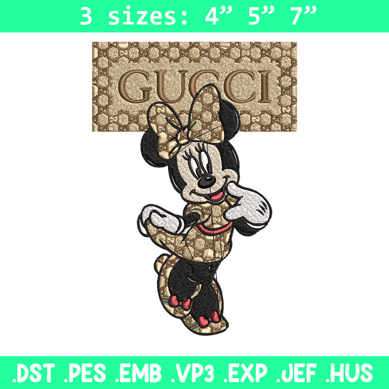 Minnie gucci Embroidery Design, Gucci Embroidery, Brand Embroidery, Logo shirt, Embroidery File, Digital download.jpg