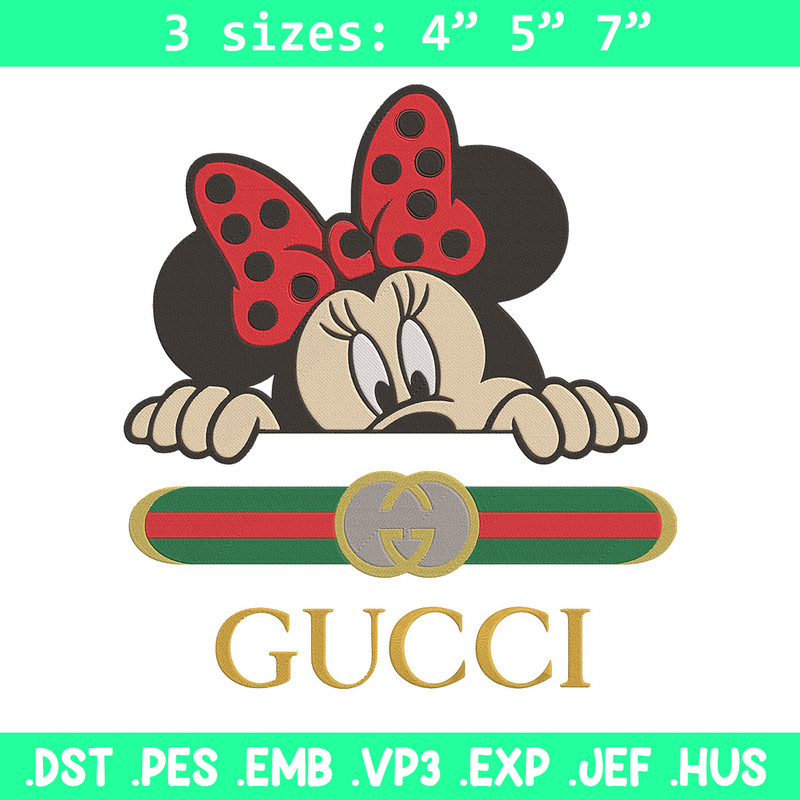 Minnie gucci Embroidery Design, Mickey Embroidery, Embroidery File, Gucci Embroidery, Anime shirt, Digital download..jpg