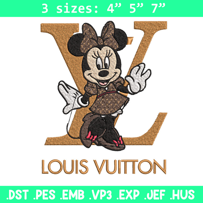Minnie smile lv Embroidery Design, Lv Embroidery, Embroidery File, Brand Embroidery, Logo shirt, Digital download.jpg