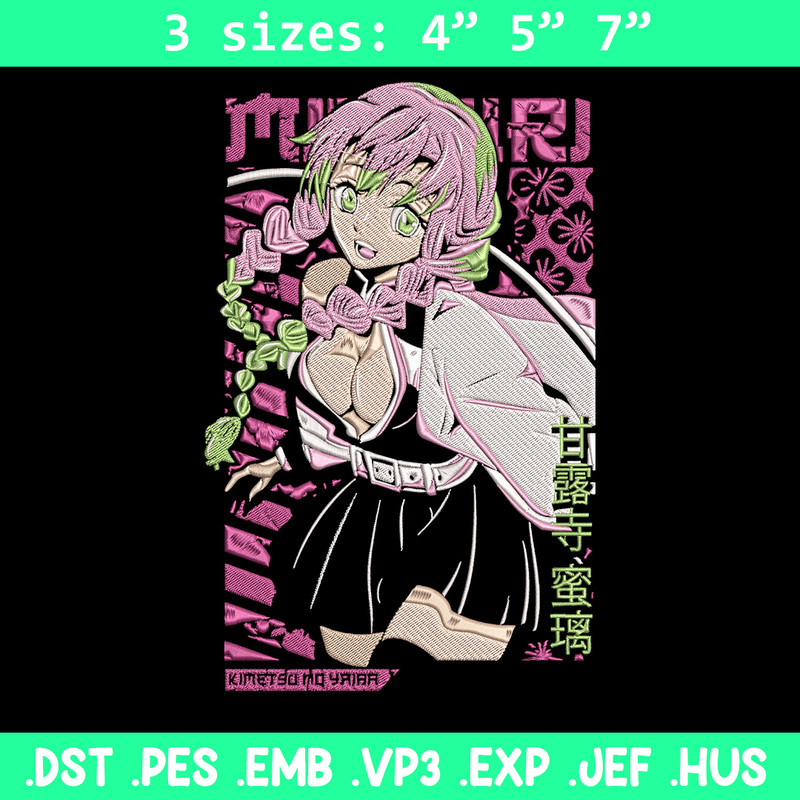 Mitsuri poster Embroidery Design, Demon slayer Embroidery, Embroidery File,Anime Embroidery,Anime shirt,Digital download.jpg