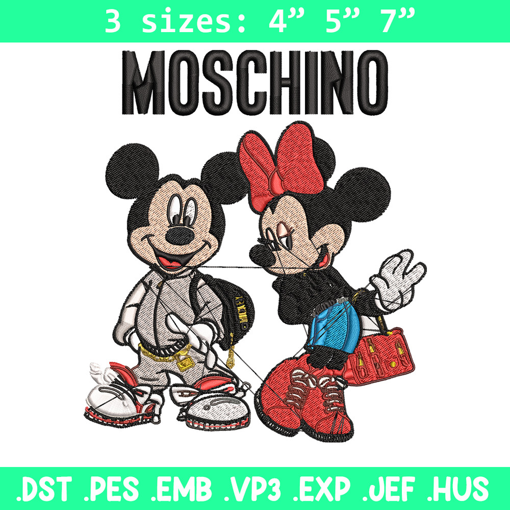 Moschino Mickey and Minnie mouse Embroidery design, Disney Embroidery, cartoon design, Embroidery File, Digital download.jpg