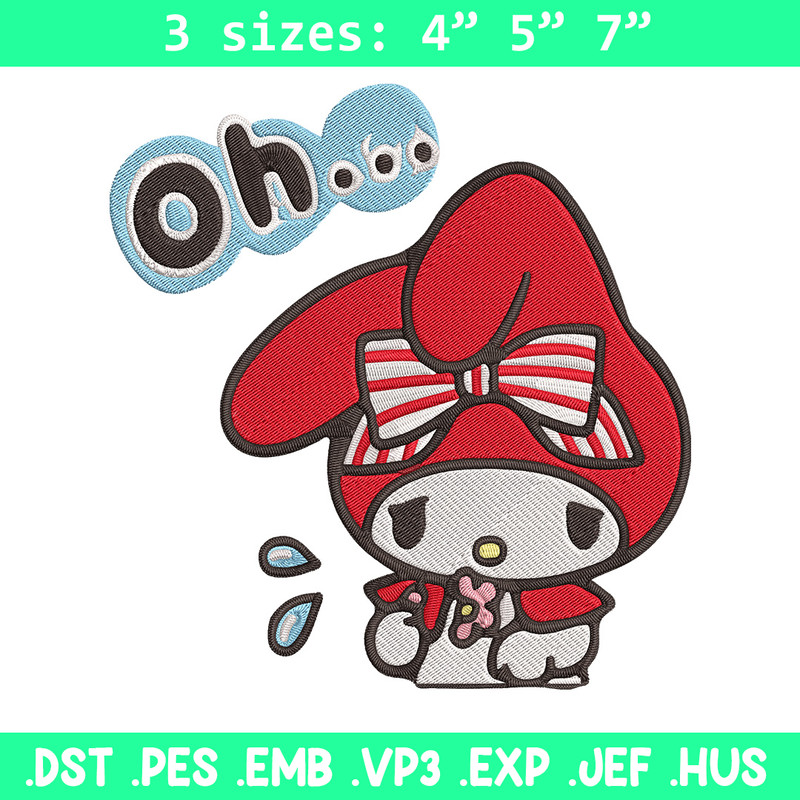 My Melody sad Embroidery Design, Hello kitty Embroidery, Embroidery File, Anime Embroidery, Digital download.jpg
