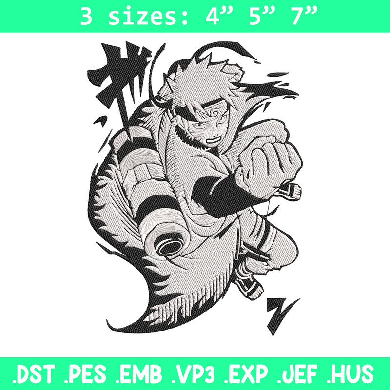 Naruto black white Embroidery Design, Naruto Embroidery, Embroidery File, Anime Embroidery, Anime shirt,Digital download.jpg