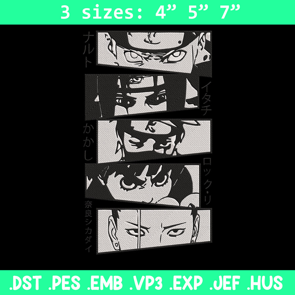 Naruto friends Embroidery Design, Naruto Embroidery, Embroidery File, Anime Embroidery, Anime shirt, Digital download.jpg