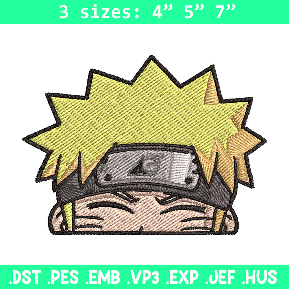 Naruto Peeker Embroidery Design, Naruto Embroidery, Embroidery File, Anime Embroidery, Anime shirt, Digital download.jpg