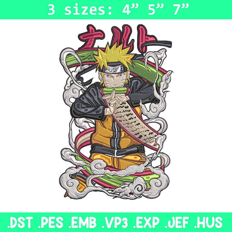 Naruto poster Embroidery Design, Naruto Embroidery, Embroidery File, Anime Embroidery, Anime shirt, Digital download.jpg