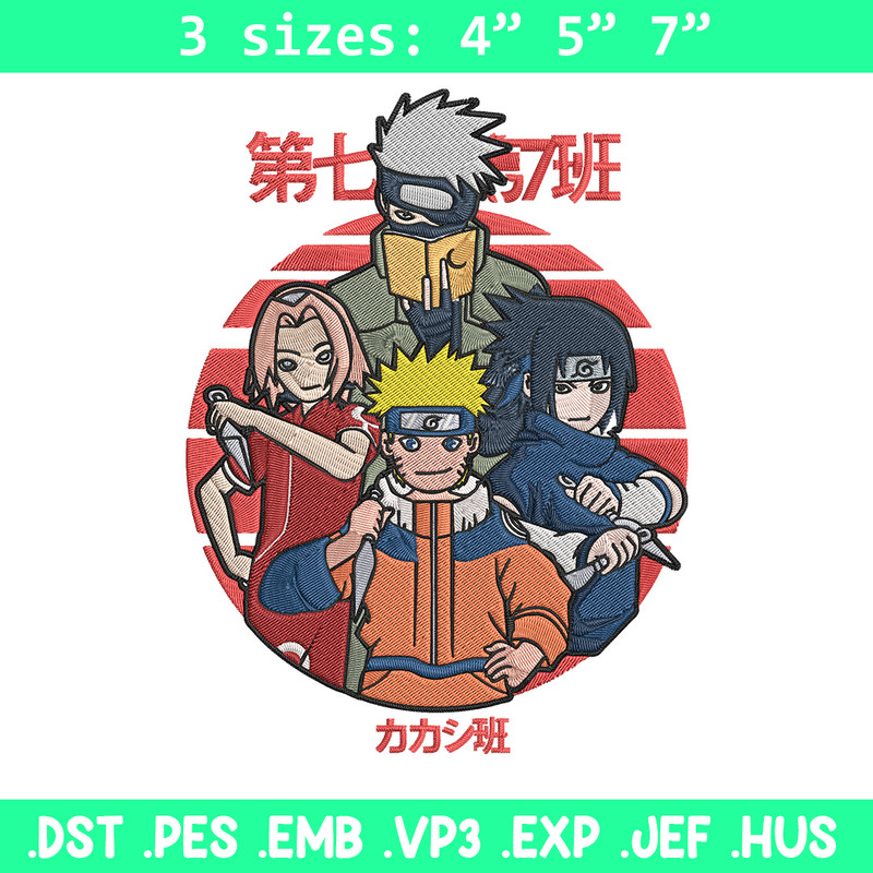 Naruto Team 7 Embroidery Design, Naruto Embroidery, Embroidery File, Anime Embroidery, Anime shirt, Digital download.jpg