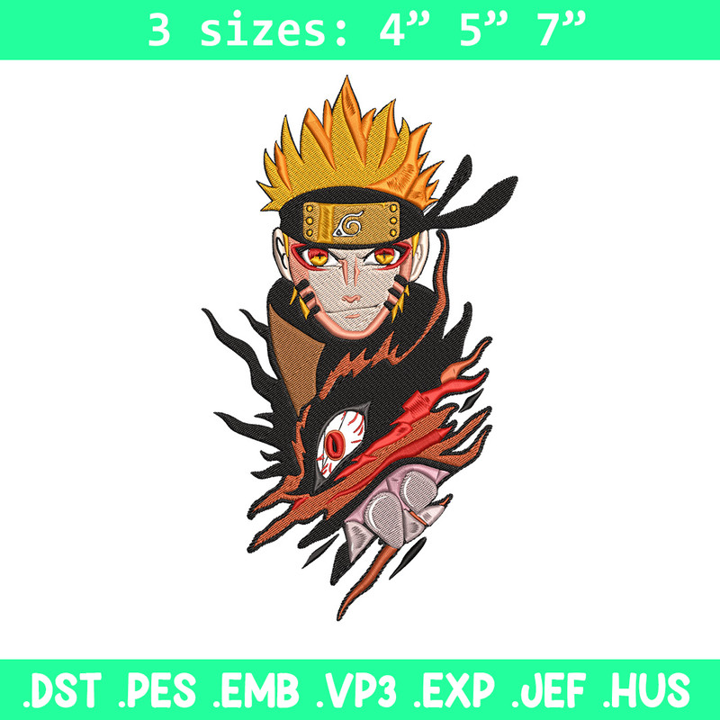 Naruto x kurama Embroidery Design, Naruto Embroidery, Embroidery File, Anime Embroidery, Anime shirt, Digital download..jpg