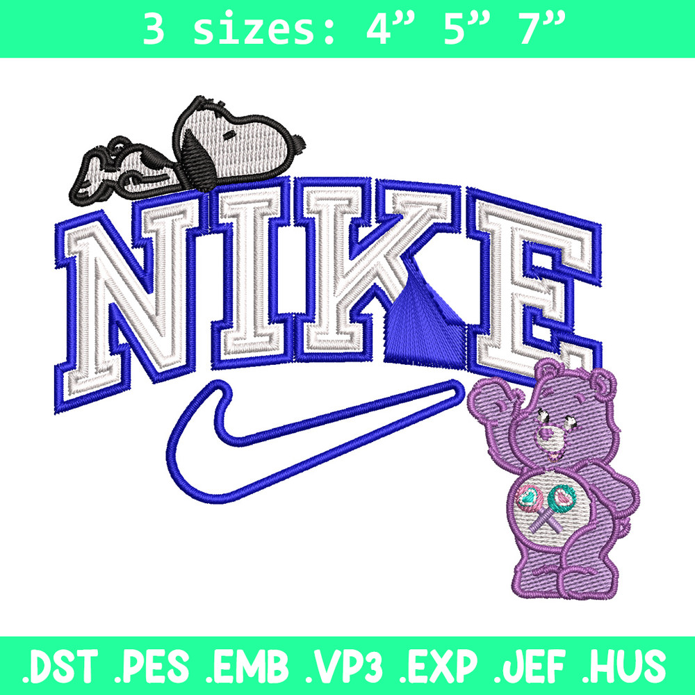 Nike bear dog embroidery design, Cartoon embroidery, Nike design, Embroidery shirt, Embroidery file,Digital download.jpg