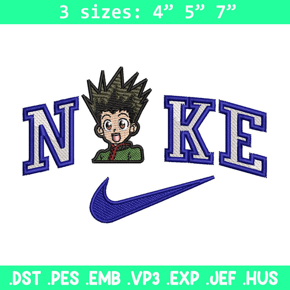 Nike gon embroidery design, Hunter x hunter embroidery, Nike design,Embroidery file,Embroidery shirt,Digital download.jpg