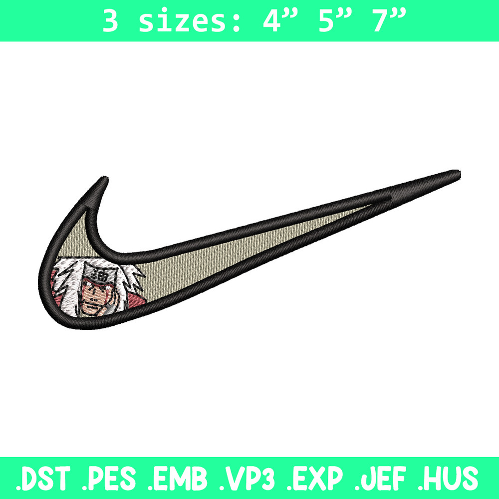 Nike jiraiya embroidery design, Naruto embroidery, Emb design, Embroidery shirt, Embroidery file, Digital download.jpg