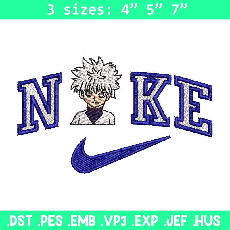 Nike Killua embroidery design, HxH embroidery, Nike design, Embroidery shirt, Embroidery file, Digital download.jpg