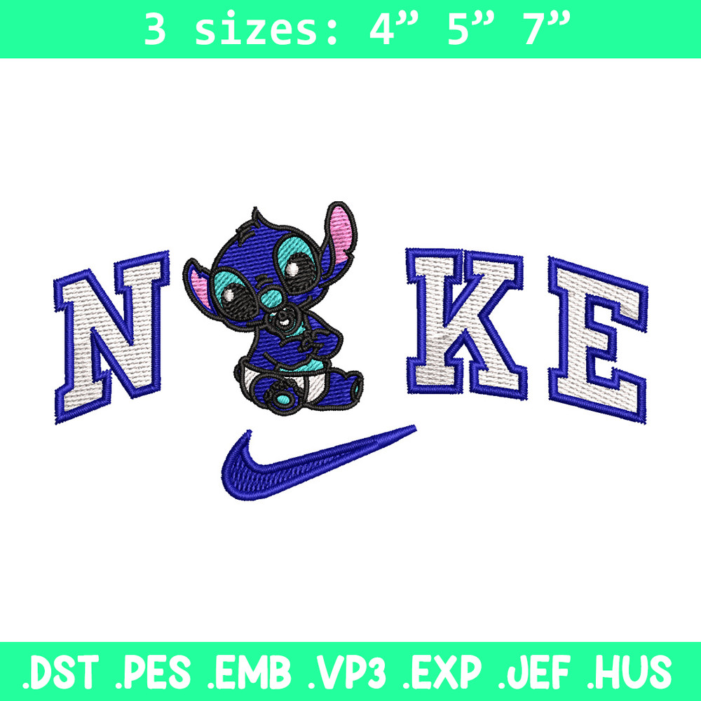 Nike stitch baby embroidery design, Stitch embroidery, Nike design, Embroidery file,Embroidery shirt, Digital download.jpg