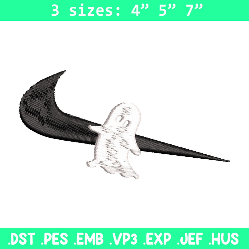 Nike x ghost embroidery design, Horror embroidery, Nike design, Embroidery shirt, Embroidery file,Digital download.jpg