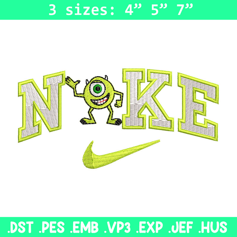 Nike x mike embroidery design, Disney embroidery, Nike design, Embroidery shirt, Embroidery file, Digital download.jpg