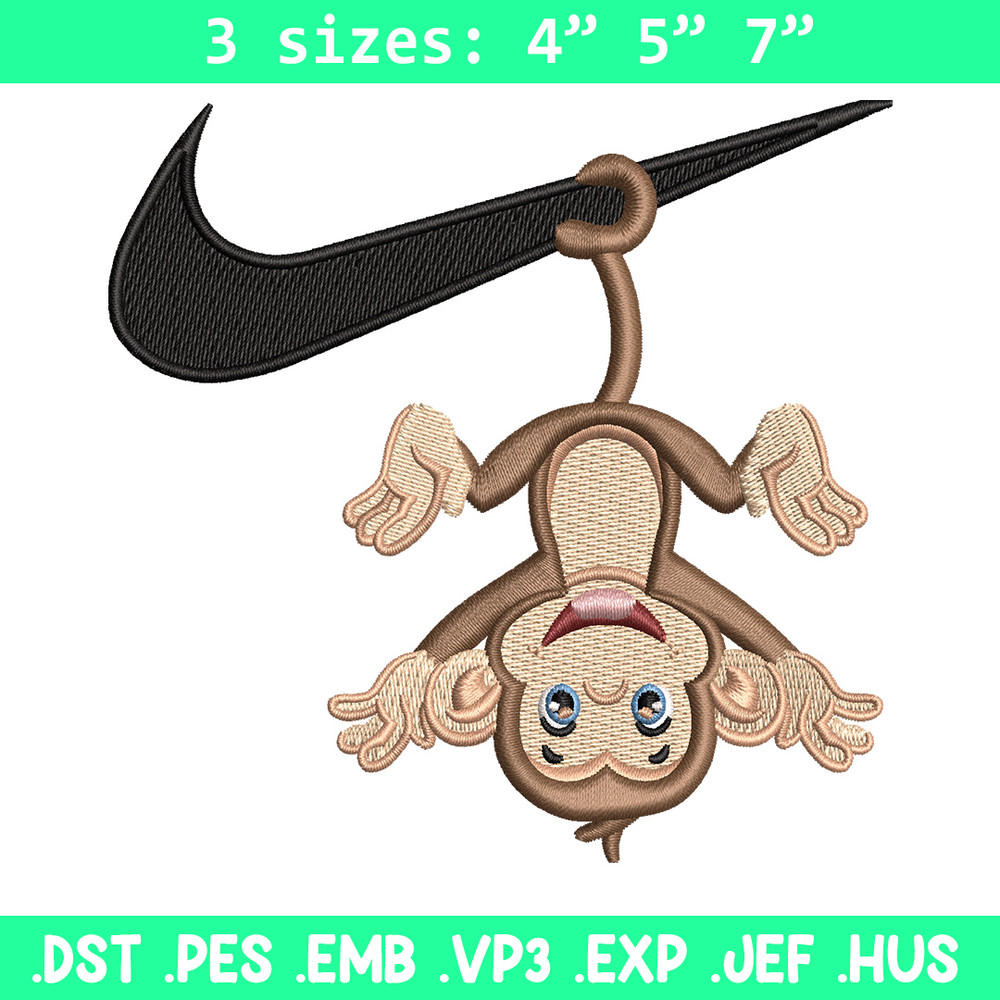 Nike x monkey embroidery design, Monkey embroidery, Nike design, Embroidery shirt, Embroidery file, Digital download.jpg
