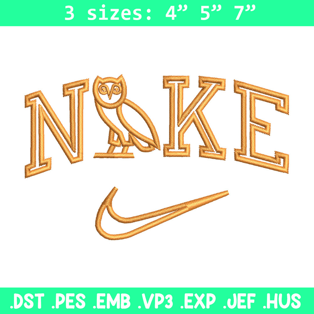 Nike x owl embroidery design, Owl embroidery, Nike design, Embroidery file, Embroidery shirt, Digital download.jpg