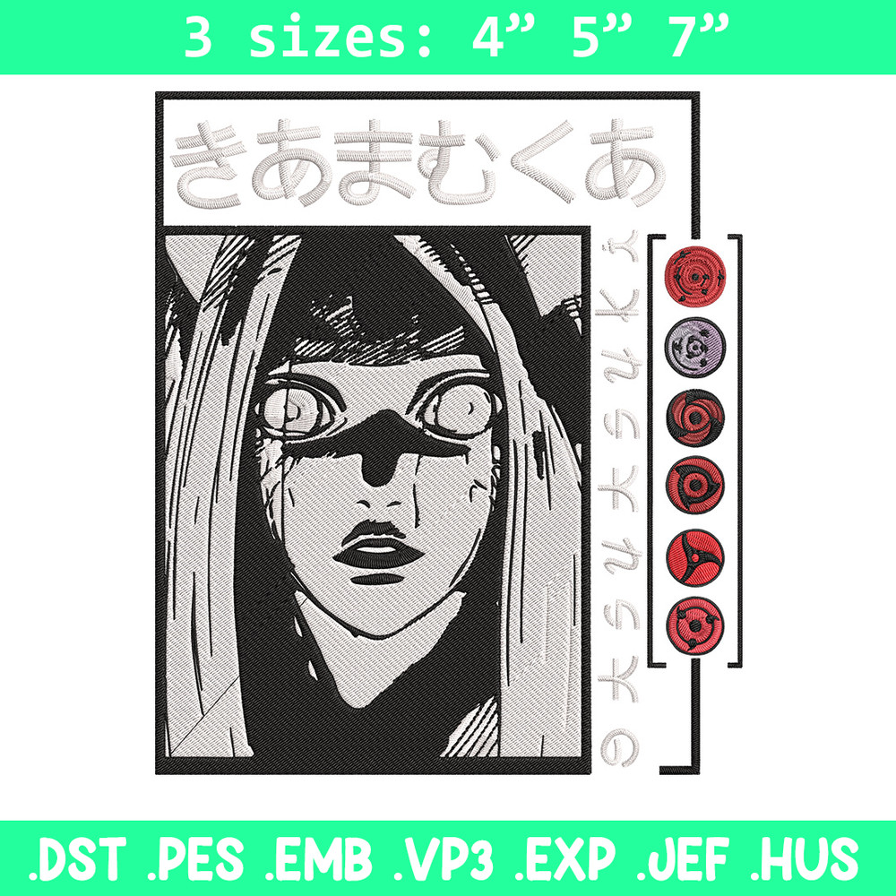 Otsutsuki Kaguya Embroidery Design, Naruto Embroidery, Embroidery File, Anime Embroidery, Anime shirt, Digital download.jpg