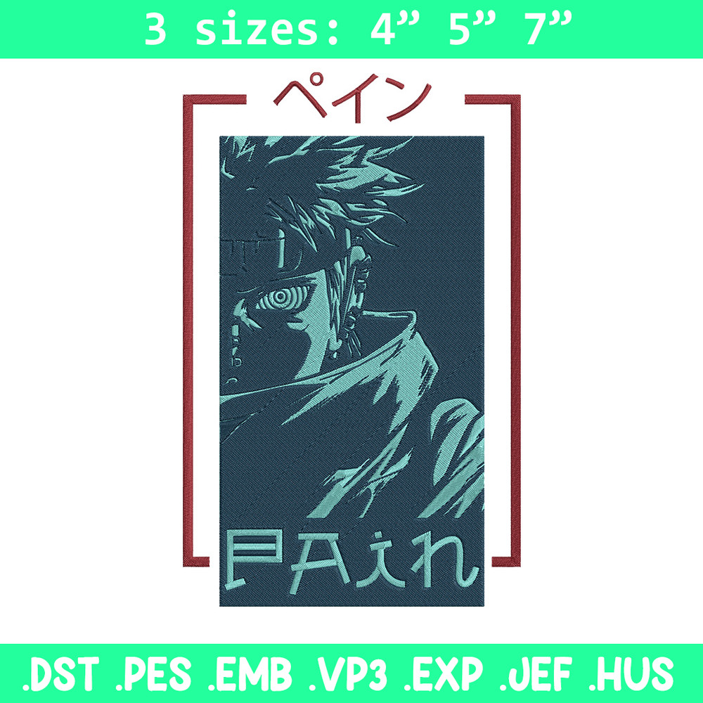 Pain poster Embroidery Design, Naruto Embroidery, Embroidery File, Anime Embroidery, Anime shirt, Digital download..jpg