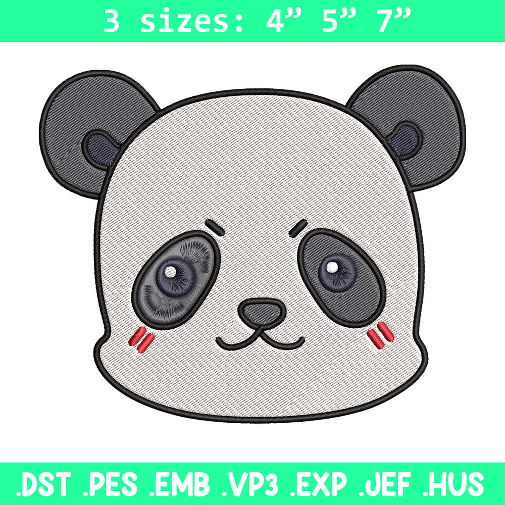 Panda face Embroidery Design, Jujutsu Embroidery, Embroidery File, Anime Embroidery, Anime shirt, Digital download.jpg