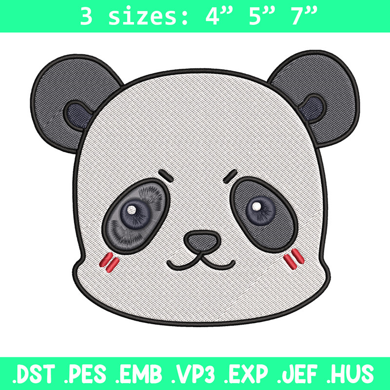 Panda face Embroidery Design, Jujutsu Embroidery, Embroidery File, Anime Embroidery, Anime shirt, Digital download.jpg